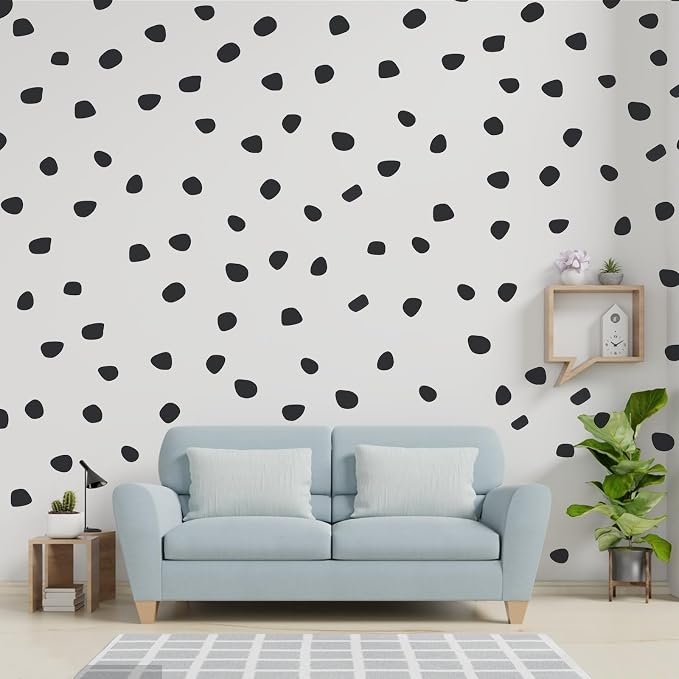 500 Pieces Black Irregular Dots Wall Sticker Irregular Polka Dots Wall Stickers Wall Decal Wall Decor Peel and Stick Stylish for Bedroom Home Classroom Decoration - Image 5