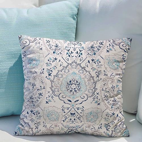 Snycler Boho Throw Pillow Covers 20x20 inch Set of 2 Terracotta Rust Blue Colored Throw Pillows Double Sided Boho Home Soft Decor for Bedroom Living Room Couch & Sofa (No Inserts) - Image 6