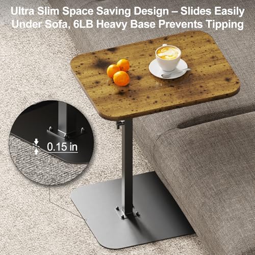 HzTinT Large Tv Tray Side Table Sofa Tray for Couch Heavy Metal Base - Image 3