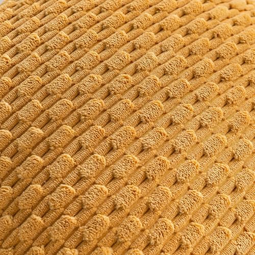 Set of 4 Mustard Yellow Decorative Throw Pillow Covers 12x20 Inch Corduroy Pillow Covers for Bed Couch Sofa Living Room Soft Cushion Cases - Image 5