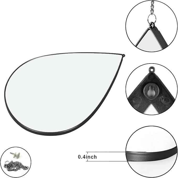 DECANIT Black Mirrors for Wall Decoration Teardrop Mirrors for Living Room Decor & Home Decor, Pack of 3 - Image 4