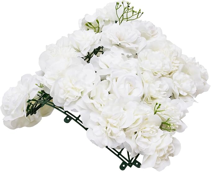 VEVOR 3D Flower Wall Panel, 24 PCS 15 x 15 inch, Artificial Floral Wall Background Mesh Backing Mat,Seamless Design&Easy Installation for Wedding Valentines Day Home Baby Party Backdrop Decor,White - Image 11