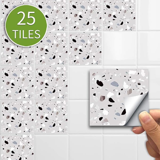 Alwayspon 25 Pcs Self-Adhesive Decal for Home Decor, Peel and Stick Wall Tile Sticker, Water-Proof Backsplash for Kitchen Bathroom, 6x6inch - Image 2