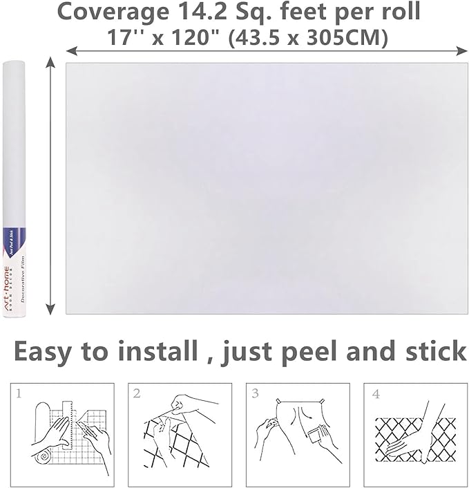 Arthome 17"x120" White Contact Paper, Peel and Stick Matte Wallpaper, Self Adhesive Decorative Vinyl Paper for Countertop, Cabinet, Table, Shelves, Furniture Renovate and Wall Covering Decoration - Image 3