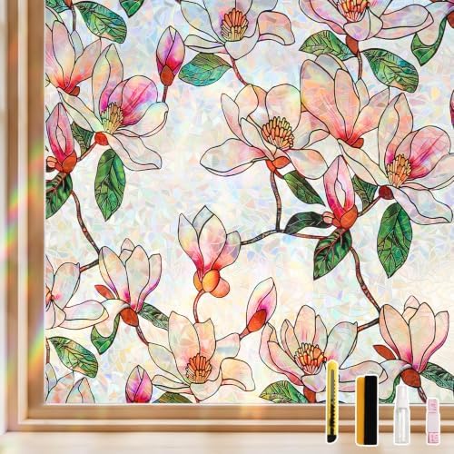 NINETREX Window Privacy Film, Stained Glass Static Clings, 23.6"x157.4" by NINETREX