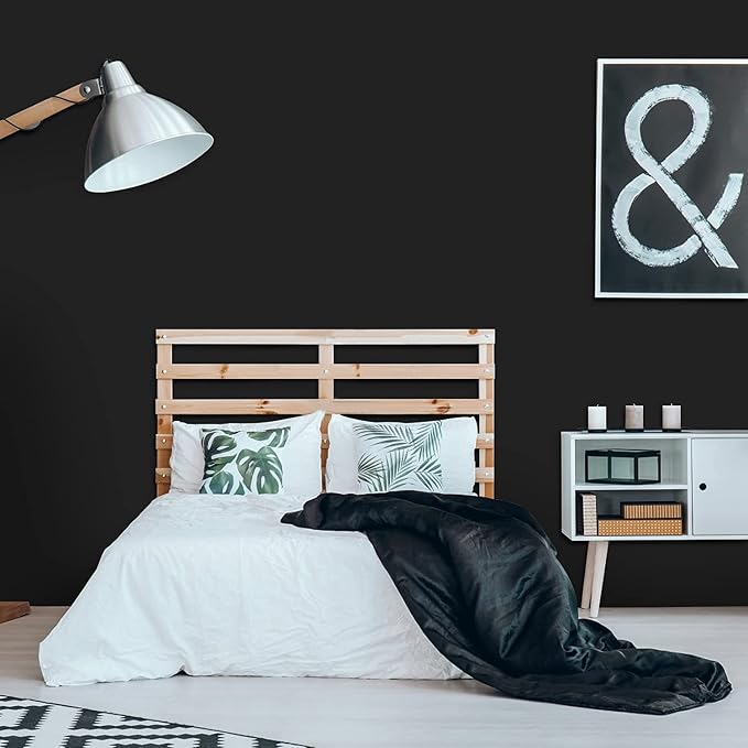 practicalWs Black Self Adhesive Wallpaper Peel and Stick Contact Paper | 15.7 inch x 787.4 inch Solid Color Wallcovering for Kitchen Counter Top Reduce bubbles and wrinkles - Image 2