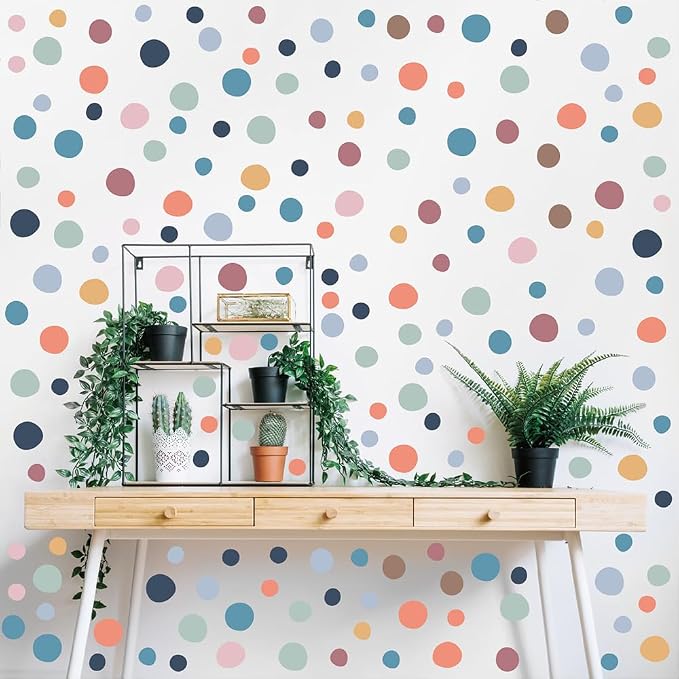 300 Pcs Unique Removable Boho Soft Color Polka Dots Wall Decals Set | 10 Sheets Waterproof Peel & Stick Matte Dots Vinyl Stickers for Bedroom, Living Room & Accent Wall Decor(Mixed Size 1.2–2 in) - Image 5