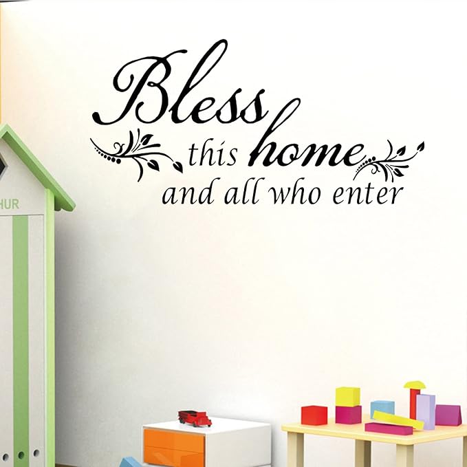 Wall Stickers, Family Letter Quote Water-Proof Home Decor Wall Sticker, Removable Vinyl Decal Art Mural for Living Room Bedroom - Bless This Home - Image 6