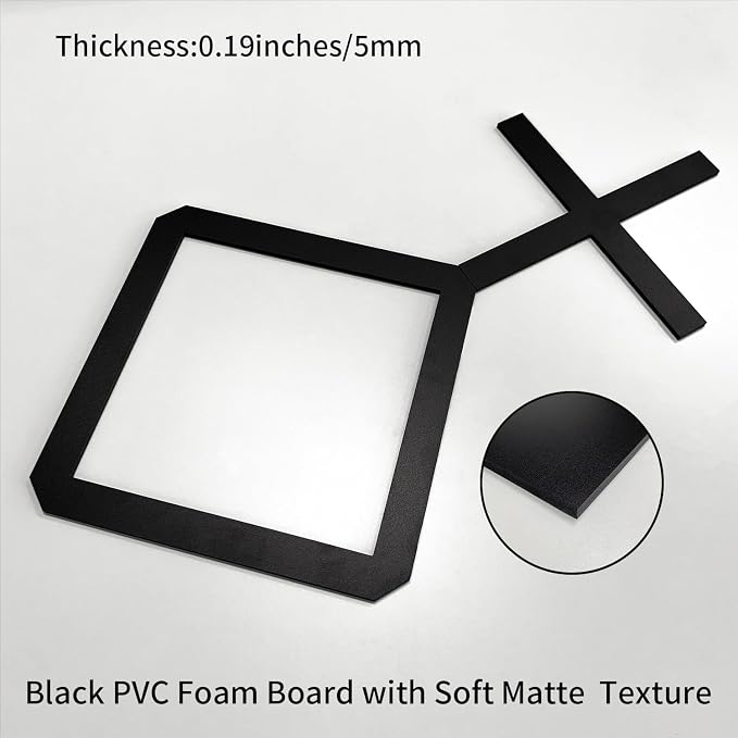 8PCS PVC Modular Decorative Fretwork Wall Panels for Living Room Lobby Bedroom, Cross Grid Black Matte Finish - Image 4