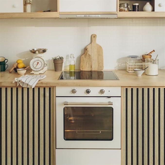 myforHD Wallpaper Peel and Stick Wood Grating Stripe Self-Adhesive Wallpaper Faux Wood Contact Paper Wood Slats Self Adhesive Wall Paper PVC Vinyl Film Removable Waterproof (Wood B, 17.3" x 236") - Image 6
