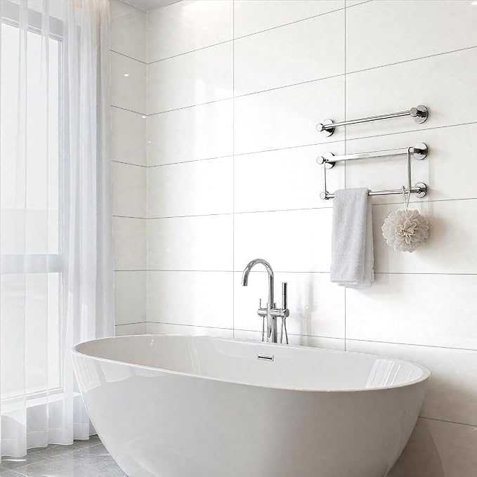 10 PCS Marble Peel and Stick Wall Panels 23.6"x11.8" Sticker | Self Adhesive, PVC, Waterproof Backsplash Tile for Bathroom, Kitchen, Living Room, Style1 - Image 3