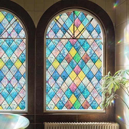 ADD.HERES Rainbow Window Privacy Film, Stained Glass Cling, 29.5" x 78.7" - Image 2