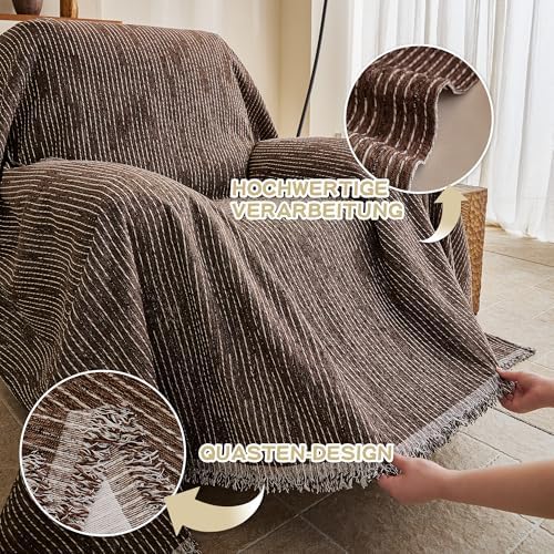 MYSKY HOME Oversized Armchair Couch Cover for 1 Cushion Couch, Washable Sofa Protector, Chair Couch Covers Sofa Covers Sofa Throws Sofa Slipcovers Futon Cover for Pet, Kid, 71"X91", Deep Chocolate - Image 3