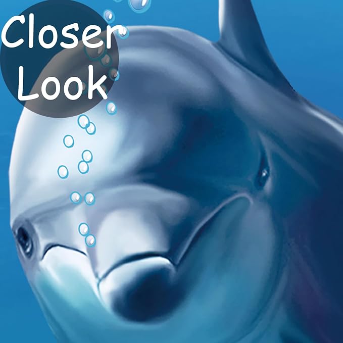 MFWFM Ocean Wallpaper Peel and Stick Underwater 3D Dolphin Wall Murals | 157"x110", for Bedroom Living Room Bathroom, Self Adhesive Canvas - Image 5
