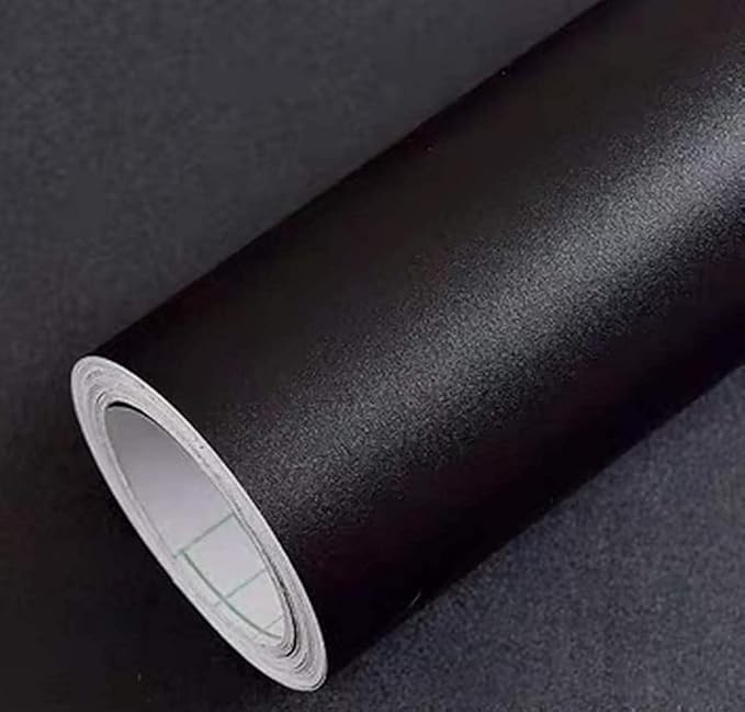 Yancorp 31.5"x394" Matte Black Contact Paper Peel and Stick Wallpaper Removable Contact Paper for Bedroom Kitchen Cabinest Self-Adhesive Drawer Stick and Peel Countertop by YancorpHomeDecor