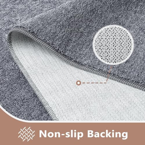 4x6 Grey Blue/White Area Rug Non-Slip Washable Soft for Bedroom Living Room - Image 4