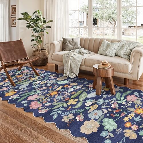 3x10 Long Hallway Runner Rug: Washable Wide 10ft Floral Low-Pile Carpet for Entryway Kitchen Non Slip Soft Living Room Bedroom Floor Mat Cute Area Rugs for Nursery Farmhouse Home Decor(3x10/Purple) - Image 3