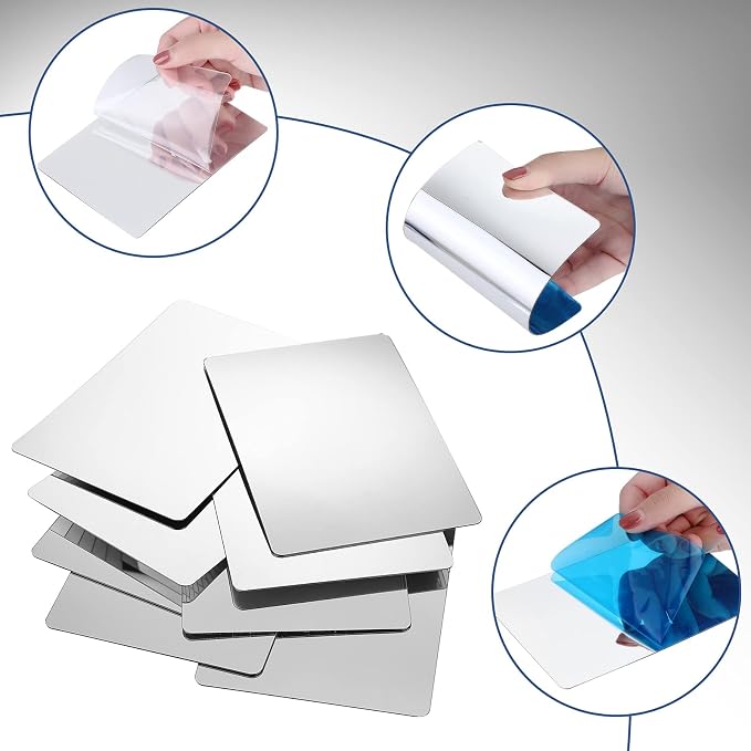 Marsui 8 Pcs Plastic Mirror Tiles 4x6 Inch Shatter Proof Craft Mirrors - Image 5