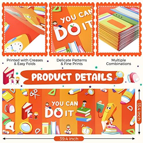 24 Pcs Privacy Boards for Student Desks Bright Colored Classroom Desk Divider Trifold Table Desk Privacy Panel Folders Screen Partition for School Teacher Student Study Test Home(Pen) - Image 6
