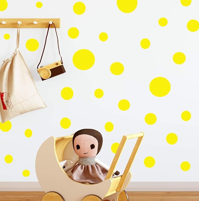 Polka Dot Wall Decals, Wall Dot Decor Stickers (Yellow) by Create-A-Mural
