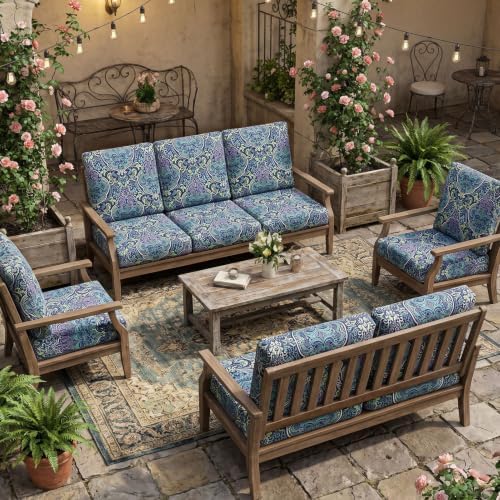 14Pcs Patio Cushion Covers Stretch Outdoor Furniture Protector Slipcovers - Image 6