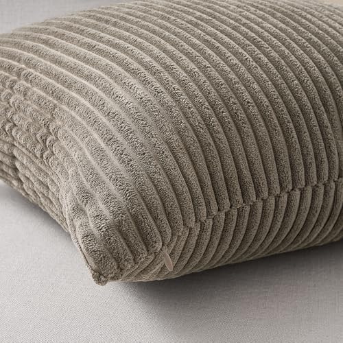 Topfinel 4 Packs Natural Decorative Throw Pillows Covers 20x20 Inch for Living Room Couch Bed Sofa, Rustic Farmhouse Boho Neutral Home Decor, Soft Plush Striped Corduroy Square Cushion Case 50x50 cm - Image 2