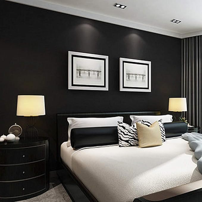 15.7" x 236.2" Black Wallpaper Self Adhesive and Removable Peel and Stick | Vinyl Film Stick Paper Easy to Apply Wall Coverings Shelf Home Decorative Liner Table and Door Reform - Image 5