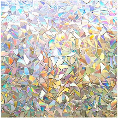 rabbitgoo Rainbow Window Privacy Film, Stained Glass Cling, 29.5" x 157.4" by rabbitgoo
