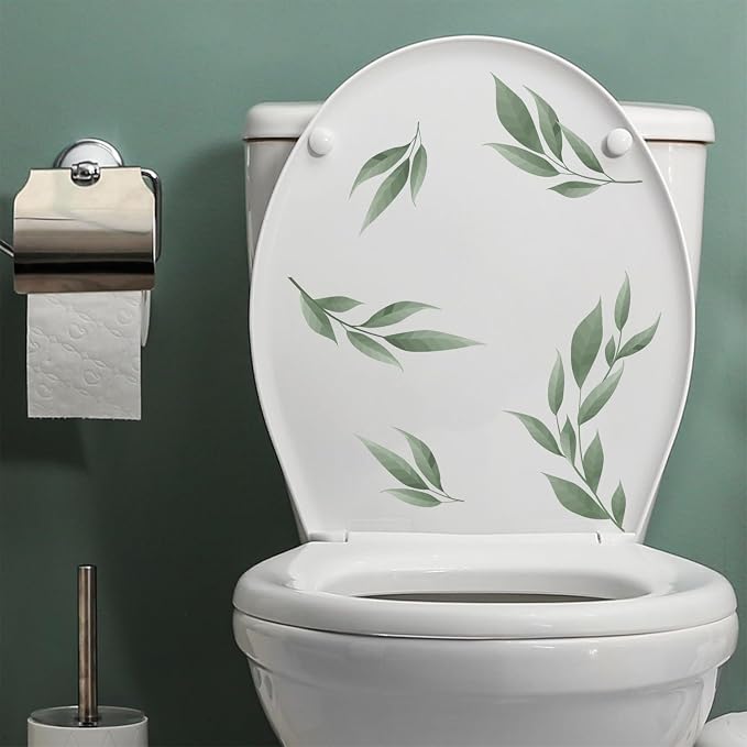 LHIUEM Green Leaves Stickers 56 PCS Boho Decals Sage Green Wallpaper Watercolor Olive Leaf Decals Fresh Leaves Wall Art Greenery Wall Decor Botanical Plants Stickers for Living Room Bedroom Office - Image 3