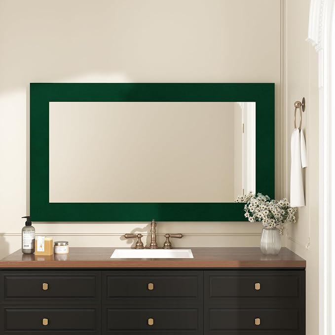WESTICK Green Mirror Frame Border Trim Peel and Stick Velvet Wallpaper Border Self Adhesive Removable Mirror Tape Decorative Green Bulletin Borders for Classroom Bathroom Photo Frame 3.9" x 160" - Image 8