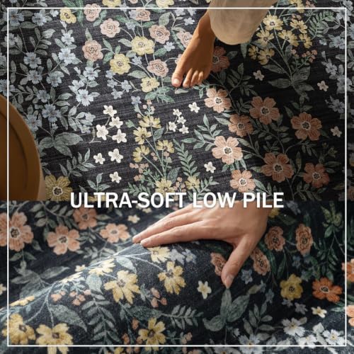 Washable Living Room Area Rug: 6x9 Area Rugs for Bedroom Vintage Stain Resistant Non Slip Low Pile Soft Lightweight Carpet Rugs for Kitchen Dining Room Farmhouse Kids Room Nursery - Image 5