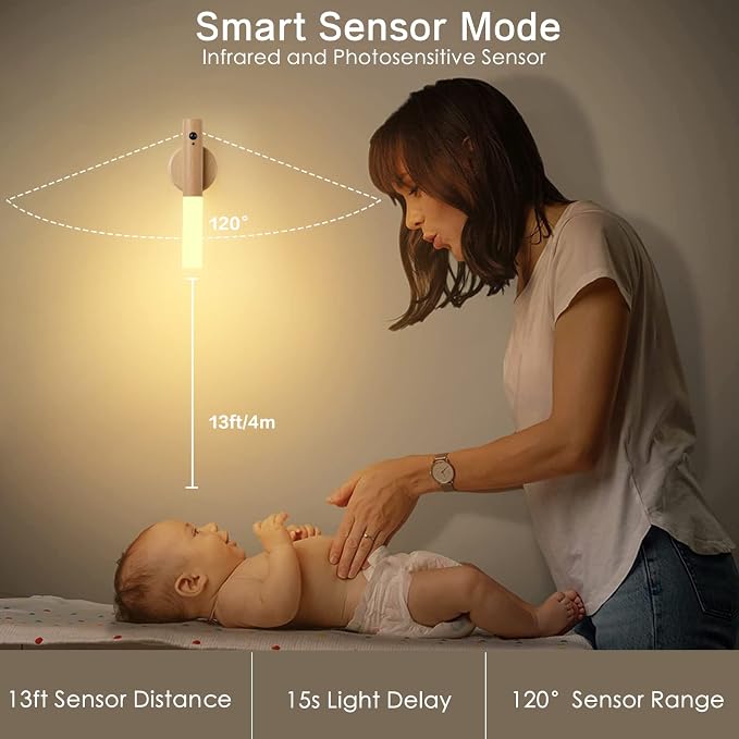 Montford Wall Sconces Set of Two Battery Operated, Motion Sensor Night Light Magnetic Wall Light Rechargeable Wall Sconce, Peel and Stick Sconce Lights for Hallway - Image 3