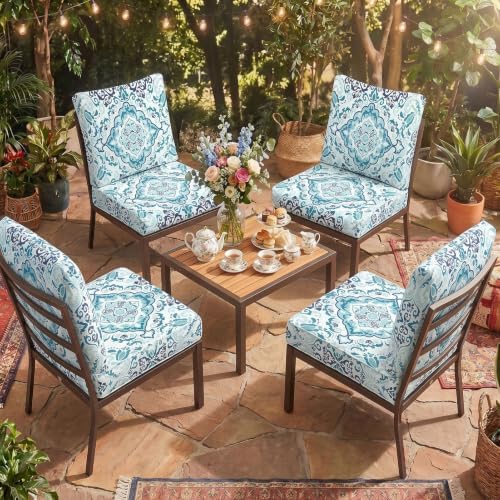 8Pcs Patio Cushion Covers Stretch Outdoor Furniture Protector Slipcovers - Image 6