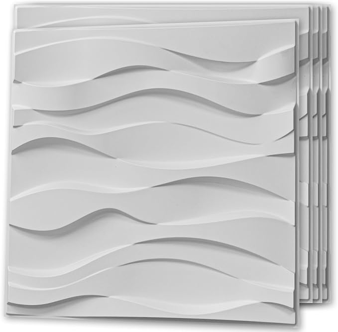 Art3d Decorative 3D Wall Panel, 32 Sq.FT PVC Interior Wall Decor for Living Room, Bedroom, Lobby, Office, Shopping Mall, White by Art3d
