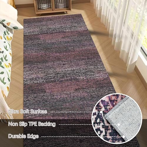 RUGSURE Washable Area Rug - 1/6 Thick - Stain & Water Resistant Non-Slip - Resistant Rug for Living Room, Bedroom, Nursery, Pet & Child Friendly, Vintage Charm Area Rugs (Burgundy, 2'6'' x 8') - Image 5