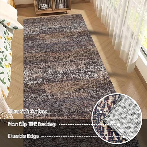 RUGSURE Washable Area Rug - 1/6 Thick - Stain & Water Resistant Non-Slip - Resistant Rug for Living Room, Bedroom, Nursery, Pet & Child Friendly, Vintage Charm Area Rugs (Rust, 2'6'' x 8') - Image 5