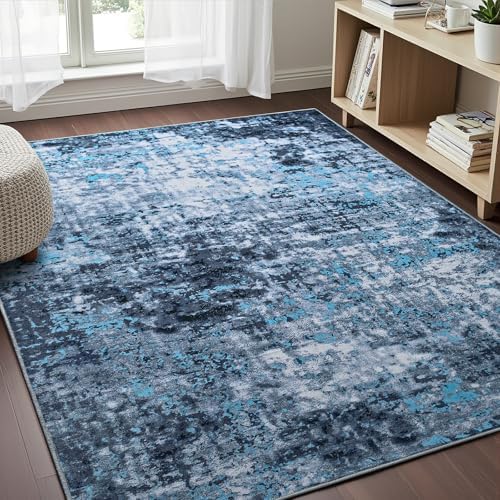 Area Rugs 4x6, Soft Washable Living Room Rug, Non Slip Abstract Modern Rug - Image 2
