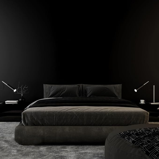 Yasinet Peel and Stick Wallpaper Black Wallpaper Black Contact Paper Modern ThickeningWaterproof Self Adhesive Removable Wall Paper Deco for Wall Bedroom Covering Countertop Cabinet Vinyl 17.7" x118" - Image 7