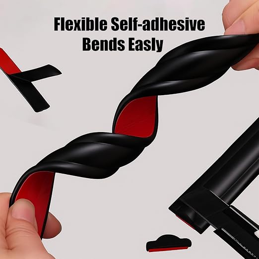 20FT×0.9'' Peel and Stick Wall Molding Trim, TPE Rubber Flexible Chair Rail for Mirror Frames, Doors & Home Decor - Matte Black (Note: Heat Treatment Required for Best Adhesion) - Image 9