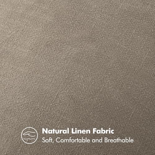 MIULEE Decorative Linen Pillow Covers 18x18 Inch Tan Taupe - Image 4