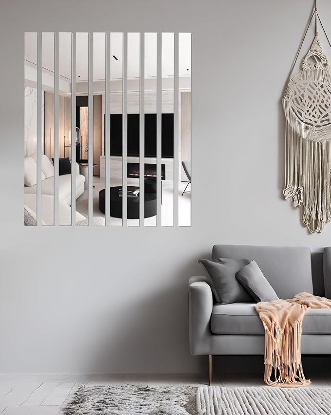 10Pcs DIY Striped Mirror Stickers, 39.37 Inch DIY Wall Stickers - Image 3