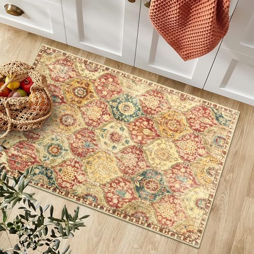 Lahome Moroccan Washable Rug, 2x3 Bathroom Rugs for Kitchen Entryway - Image 4