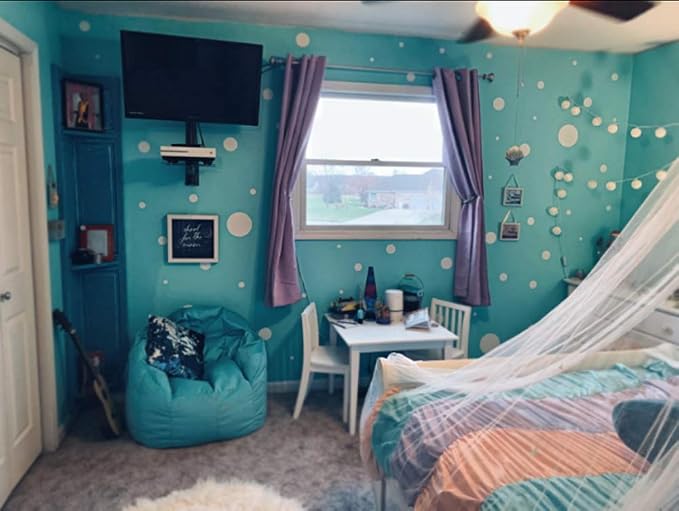 Polka Dot Wall Decals (63) Girls Room Wall Decor Stickers, Wall Dots, Vinyl Circle Peel & Stick DIY Bedroom, Playroom, Kids Room, Baby Nursery Toddler to Teen Bedroom Decoration (White) - Image 5