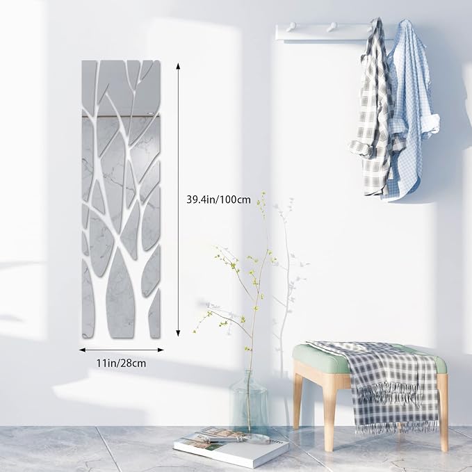 3D Tree Acrylic Mirror Wall Decals, Removable Self-Adhesive Branch Stickers - Image 2