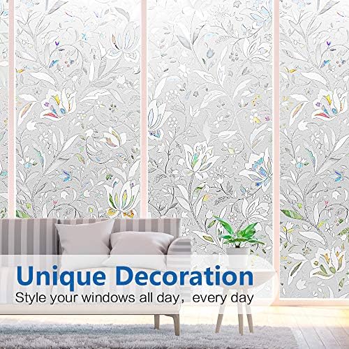 Window Privacy Film, Frosted Removable Glass Covering for Bathroom, Opaque Static Cling Heat Control Door Sticker for Home Office Living Room, Non-Adhesive Matte White (23.5" x 78.7") - Image 4