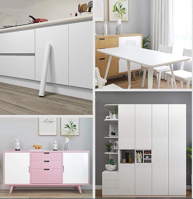Yasinet Peel and Stick Wallpaper White Wallpaper White Contact Paper Waterproof Self Adhesive Removable Wall Paper Decorative for Wall Bedroom Vinyl Film 17.7" x118" - Image 9