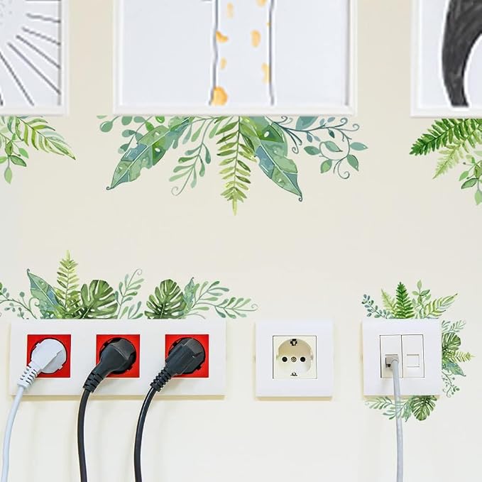 SUPERDANT Green Plants Wall Decals 2 Sheets/Set Vines Branches Leaves Wall Sticker Removable Vinyl Art Mural Decals for Living Room Bedroom Balcony Corridor Window TV Entrance Door Mirror Decor - Image 4