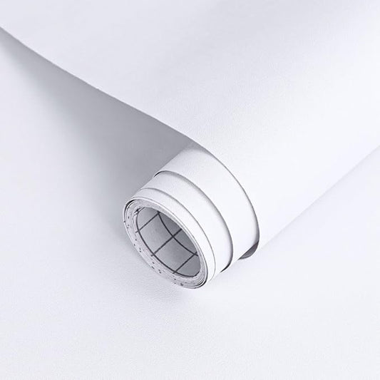 Arthome 11.8"x100" White Contact Paper, Peel and Stick Matte Wallpaper, Self Adhesive Decorative Vinyl Paper for Countertop, Cabinet, Table, Shelves, Furniture Renovate and Wall Covering Decoration by ArthomeWALLDECOR