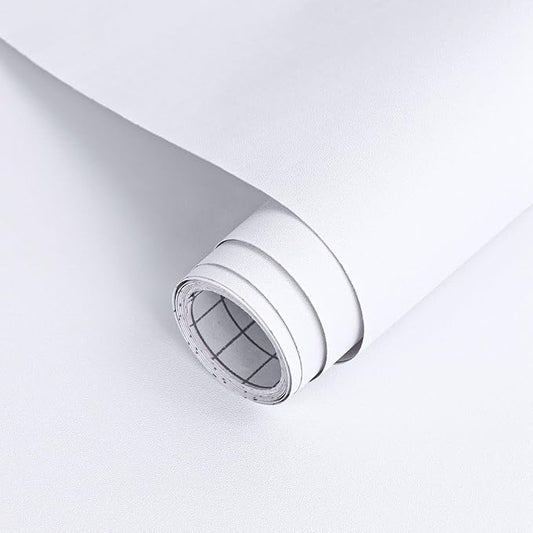 Arthome 17"x240" White Contact Paper, Peel and Stick Matte Wallpaper, Self Adhesive Decorative Vinyl Paper for Countertop, Cabinet, Table, Shelves, Furniture Renovate and Wall Covering Decoration by ArthomeWALLDECOR