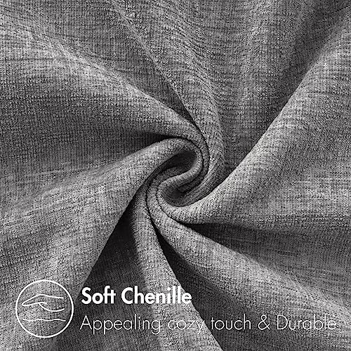 MIULEE Soft Chenille Lumbar Throw Pillow Covers Dark Gray 12x20 Pack of 2 - Image 2